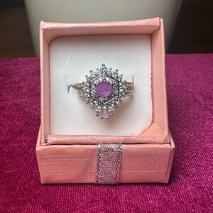 Bomb Party silver & purple ring size 5